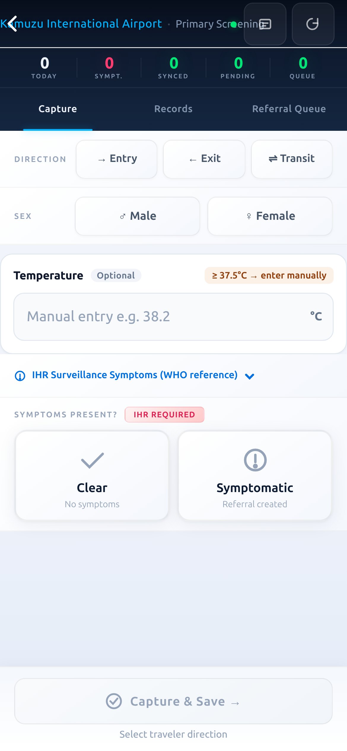 Malawi officer app primary screening form
